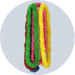 assorted color plastic leis