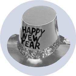 new years hats deluxe silver