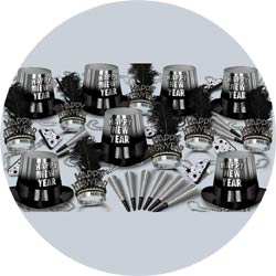 new years party kits silver entertainer assortment