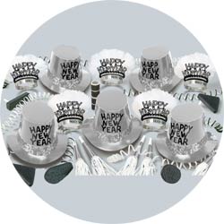 shimmering silver for 50 new years party kit