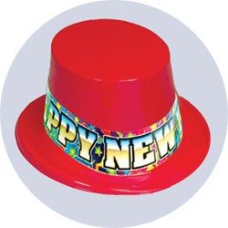 new years hats plastic colors