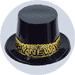 new years hats gold star plastic