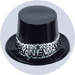 new years hats silver star plastic