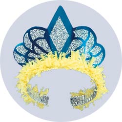 color fringe party tiaras