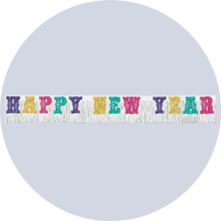 happy new years banner multi color