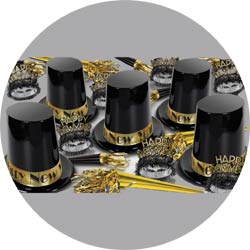 the big top hat gold assortment 88311bkgd50 new years party kit
