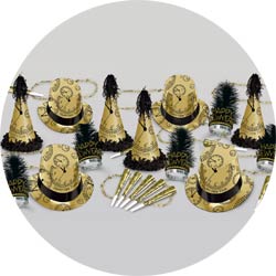 gold midnight assortment 88446BKG50 new years party kit