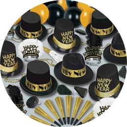grand deluxe gold assortment 88805BKGD50 new years party kit