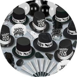 grand deluxe silver assortment 88805BKS50 new years party kit
