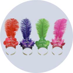 color feather happy new year tiaras