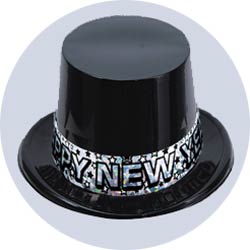 new years hats plastic silver star