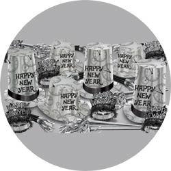 super hi hat silver assortment 88164bks50 new years party kit