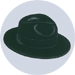 black plastic velour fedoras