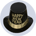 new years hats deluxe black with gold