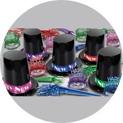 the big top hat assortment 88311-50 new years party kit